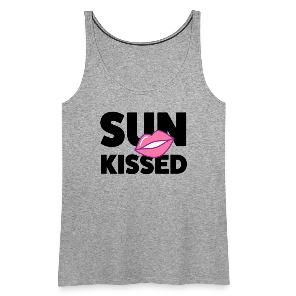 Frauen Premium Tank Top mit SUN KISSED PRINT - Grau meliert