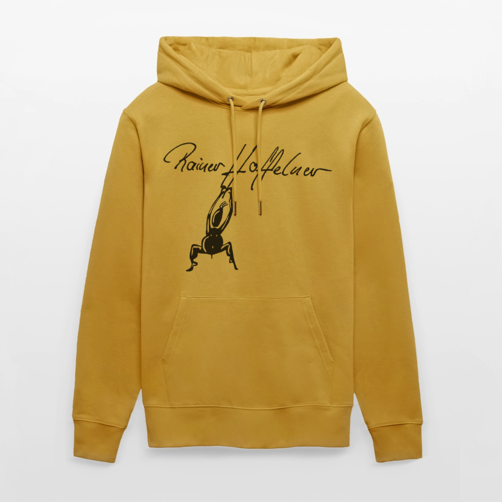 Unisex Bio-Hoodie mit TUSCHEMÄNNCHEN PRINT - Ocker