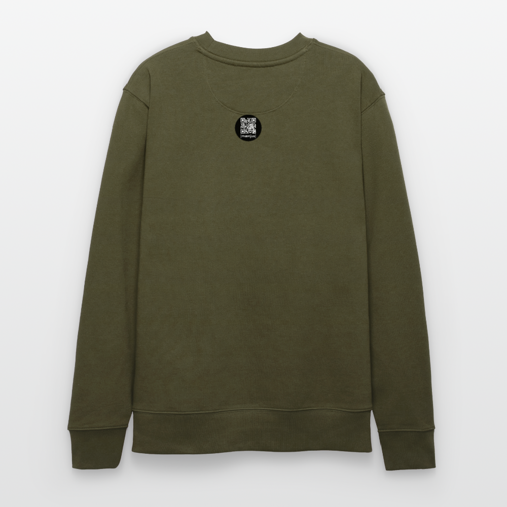 Unisex Bio-Sweatshirt mit SCHROTTWICHTEL PRINT - Khaki