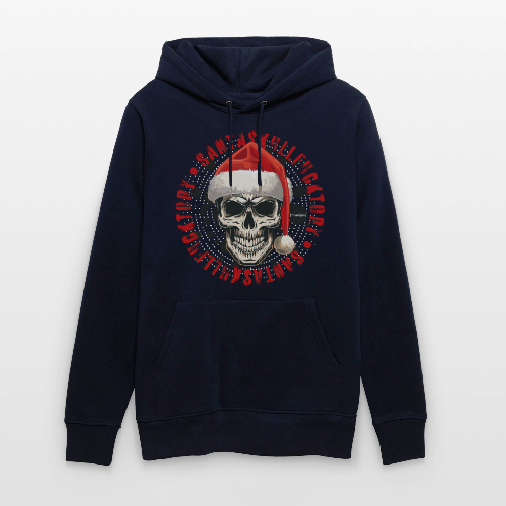 Unisex Bio-Hoodie mit SANTASKULL FUCKTORY PRINT - Navy