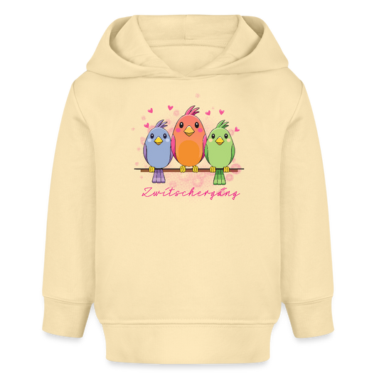 MNJS KIDS Bio Hoodie mit ZWITSCHERGÄNG PRINT - Creme