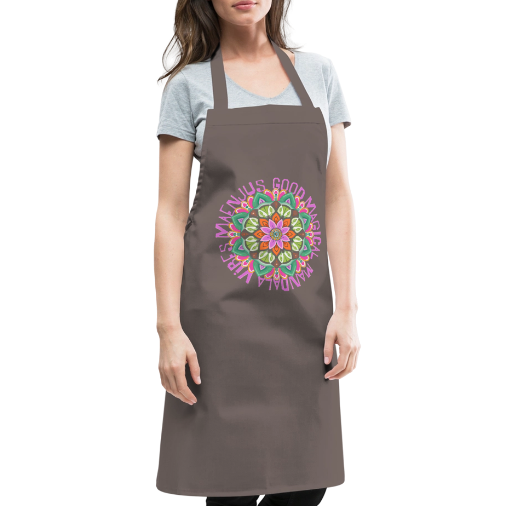 Kochschürze mit Mandala Vibes Motiv V - Grau