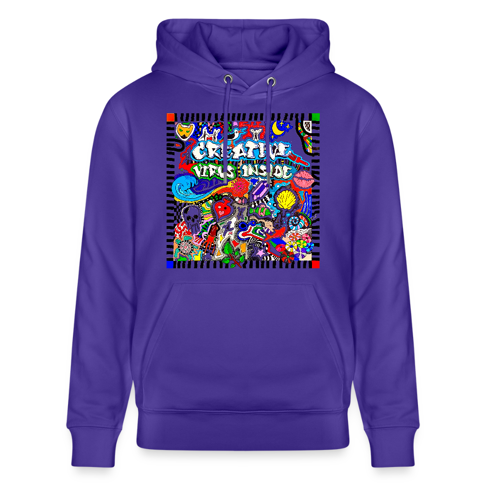 Unisex Bio-Hoodie mit CREATIVE VIRUS INSIDE PRINT - Purple Love 