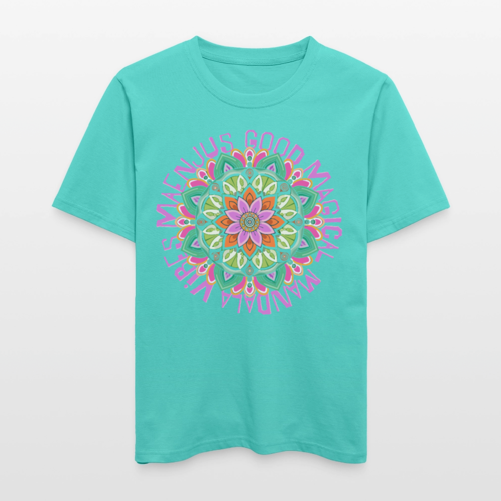 Unisex Bio-T-Shirt mit MANDALA VIBES PRINT - Poolblau