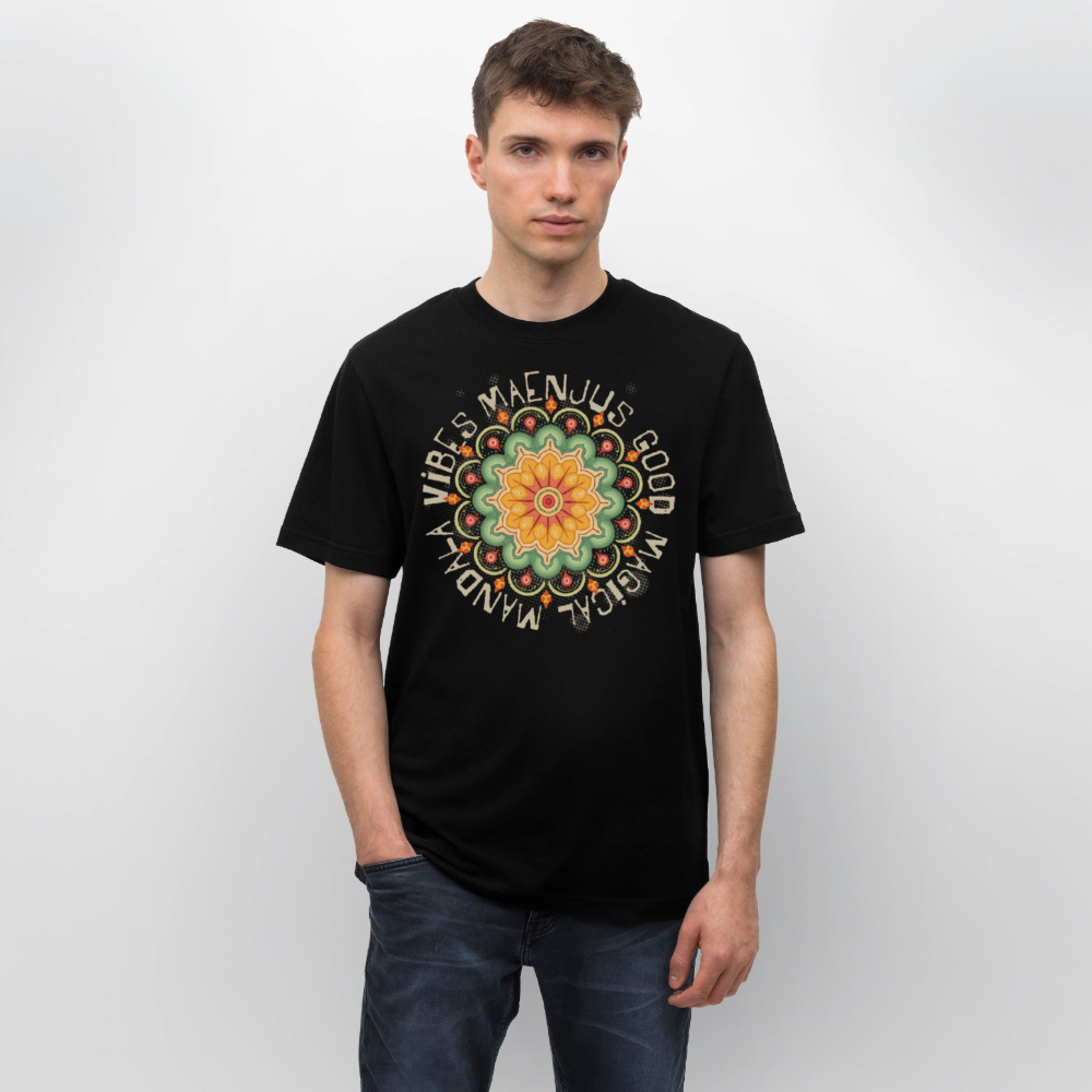 Unisex Bio-T-Shirt mit MANDALA VIBES PRINT - Schwarz