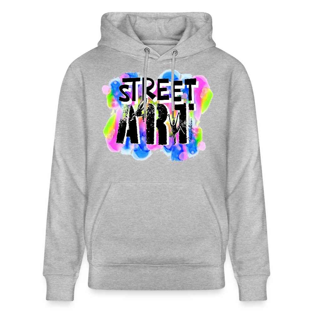 Unisex Bio-Hoodie mit STREET ART PRINT - Grau meliert