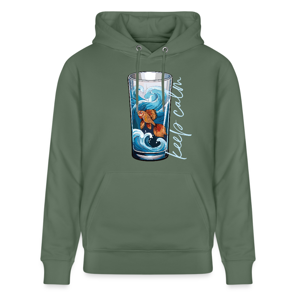 Unisex Bio-Hoodie mit KEEP CALM PRINT - Tanngrün