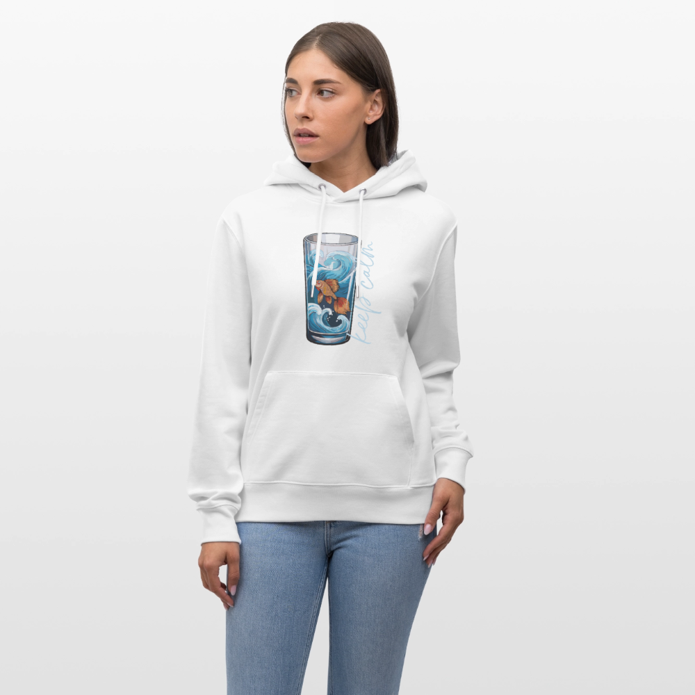 Unisex Bio-Hoodie mit KEEP CALM PRINT - Weiß