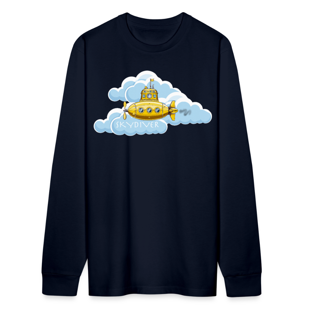 Unisex Bio-Langarmshirt mit SKYDIVER PRINT - Navy