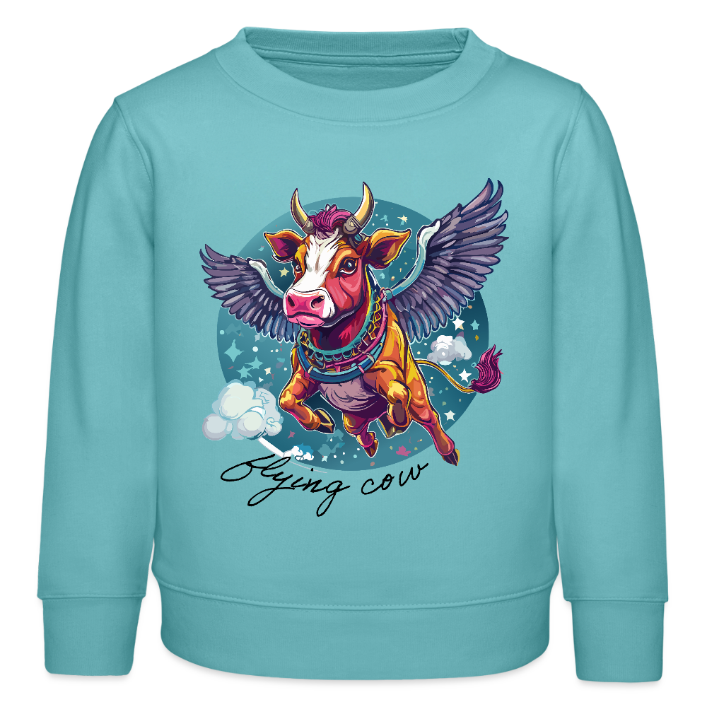 MNJS KIDS Mini Changer Bio Sweatshirt mit FLYING COW PRINT - Pastelltürkis