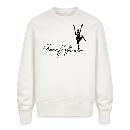Unisex Oversize Bio Pullover mit TUSCHEMÄNNCHEN PRINT - OFF WHITE