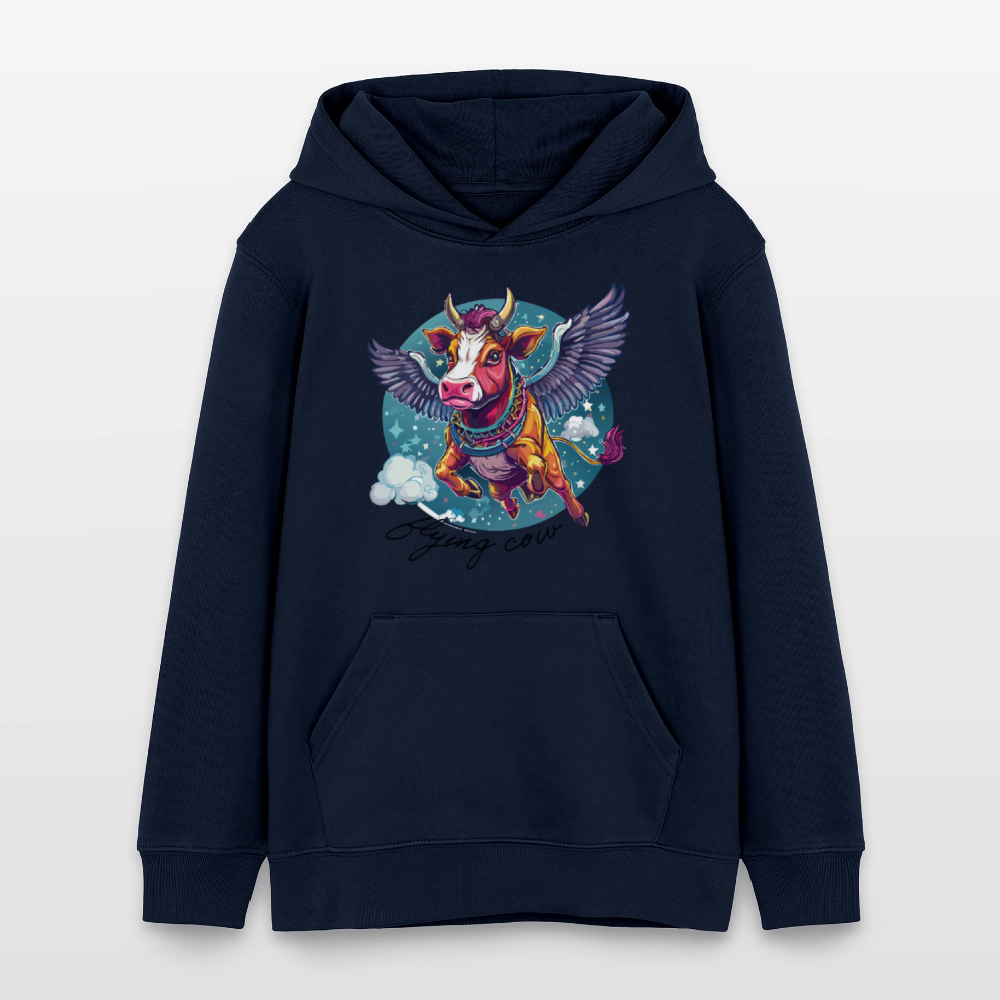 MNJS TEENS Bio-Hoodie mit FLYING COW PRINT - Navy