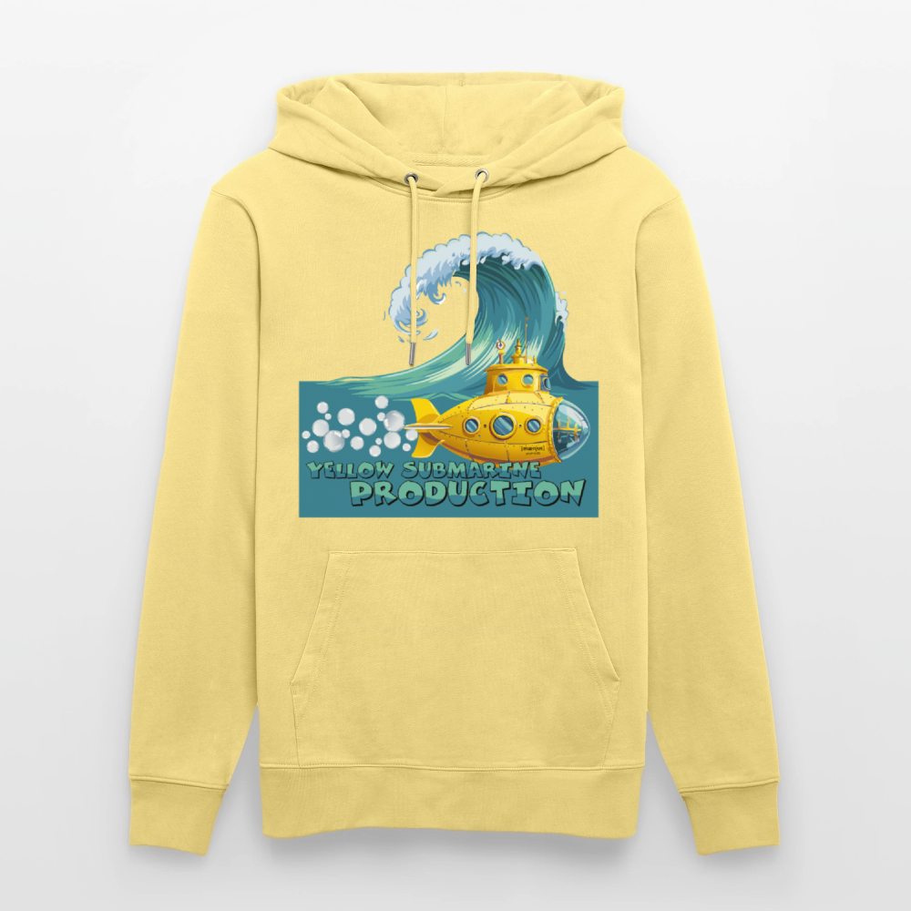 Unisex Bio-Hoodie mit YELLOW SUBMARINE PRODUCTION PRINT - Gelb Viva 