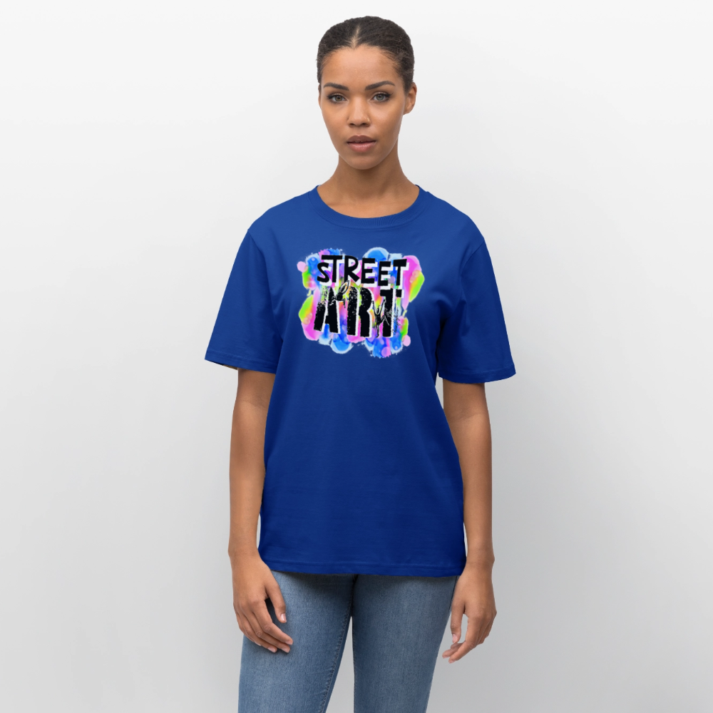 Unisex Bio-T-Shirt mit STREET ART PRINT - Dunkelblau