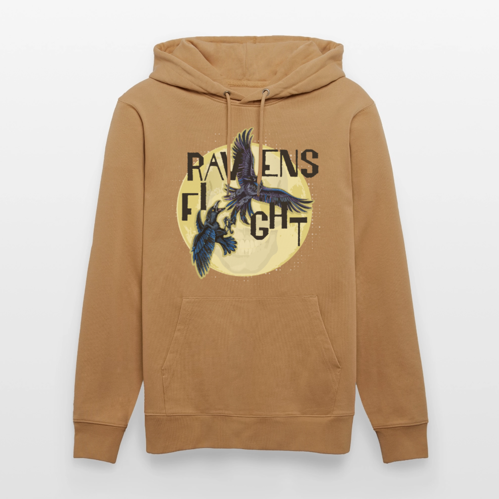 Unisex Hoodie mit RAVENS FIGHT PRINT - Karamell 
