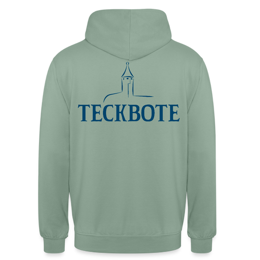 Unisex Hoodie mit TECKBOTE PRINT - Graugrün