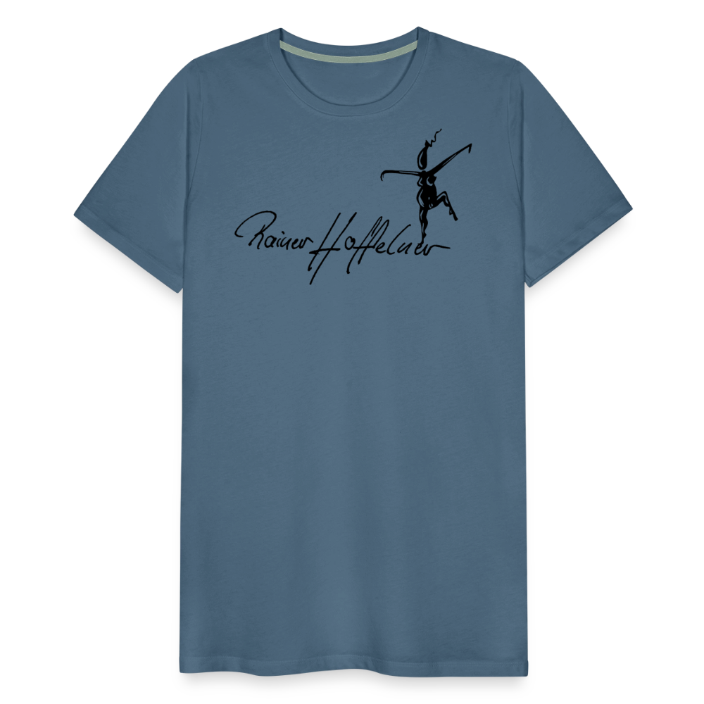 Männer Premium T-Shirt mit TUSCHEWEIBCHEN PRINT - Blaugrau