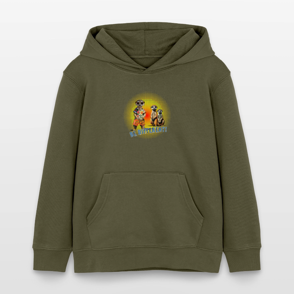 MNJS KIDS Bio-Hoodie mit BE DIFFERENT PRINT - Khaki