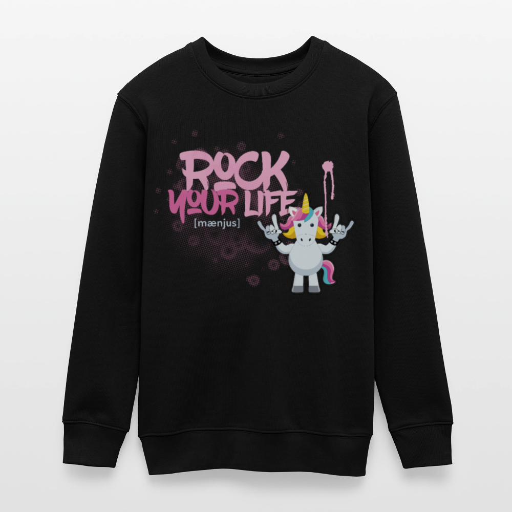 MNJS TEENS Bio Sweatshirt mit ROCK YOUR LIFE PRINT - Schwarz