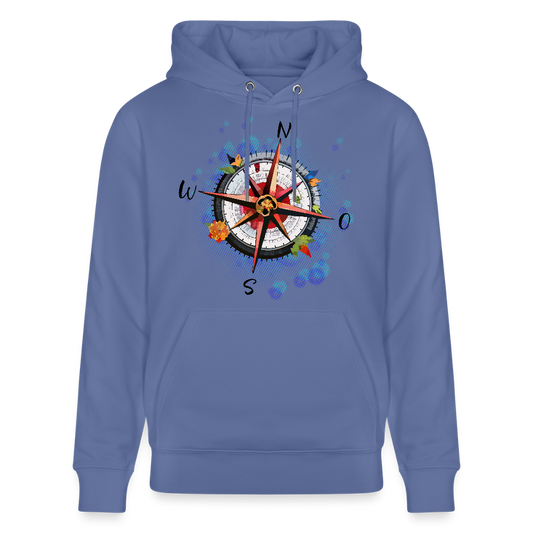 Unisex Hoodie mit WINDROSE PRINT - Blau