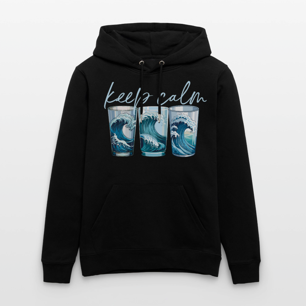 Unisex Bio-Hoodie mit KEEP CALM PRINT - Schwarz