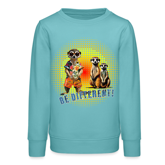 MNJS TEENS Bio Sweatshirt mit BE DIFFERENT PRINT - Pastelltürkis