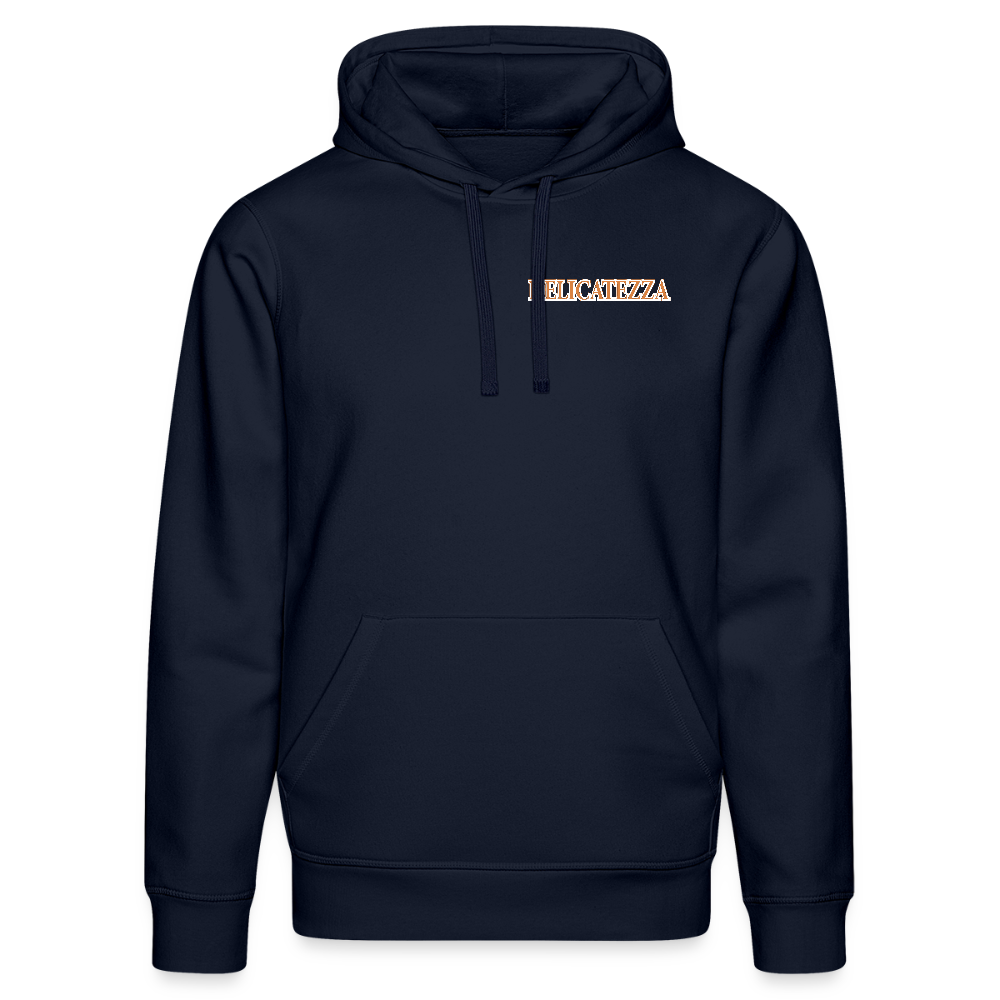Unisex Bio-Hoodie mit DELICATEZZA SARDINE PRINT Vorder- und Rückseite - French Navy