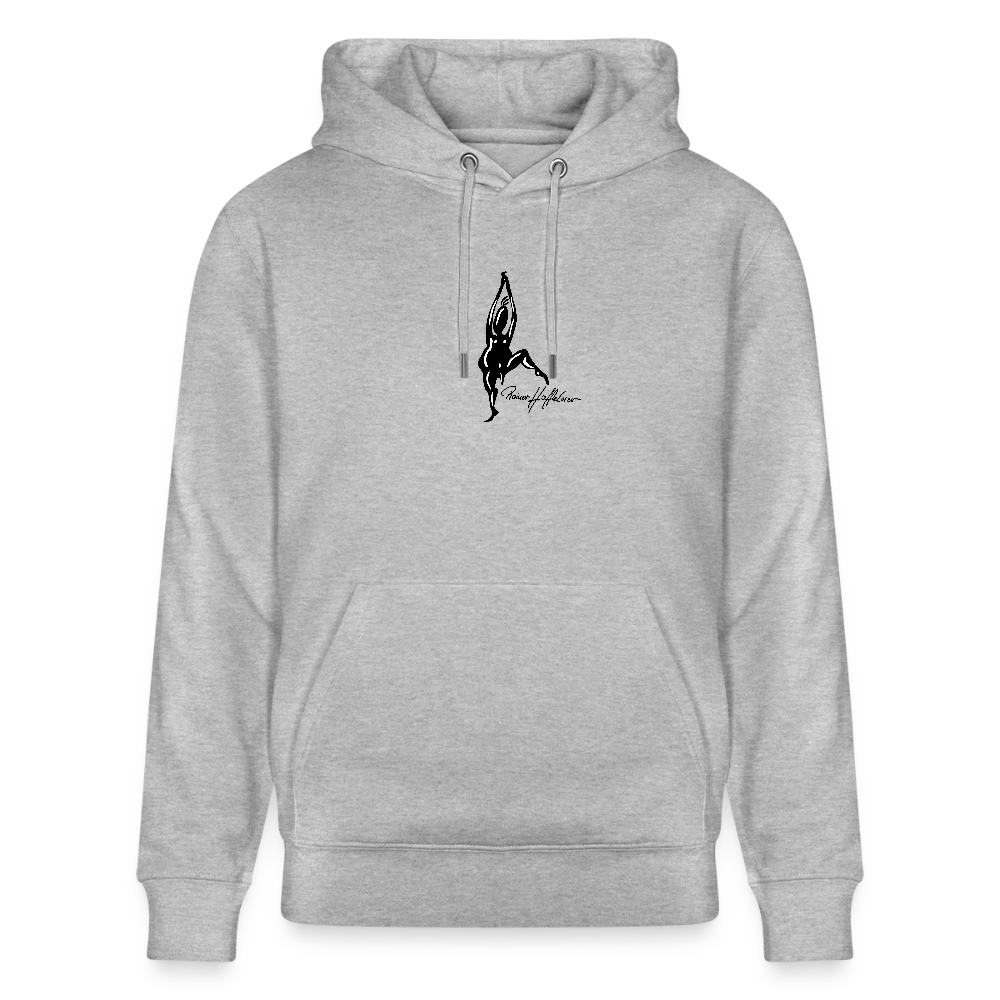Unisex Bio-Hoodie mit TUSCHEMÄNNCHEN PRINT - Grau meliert