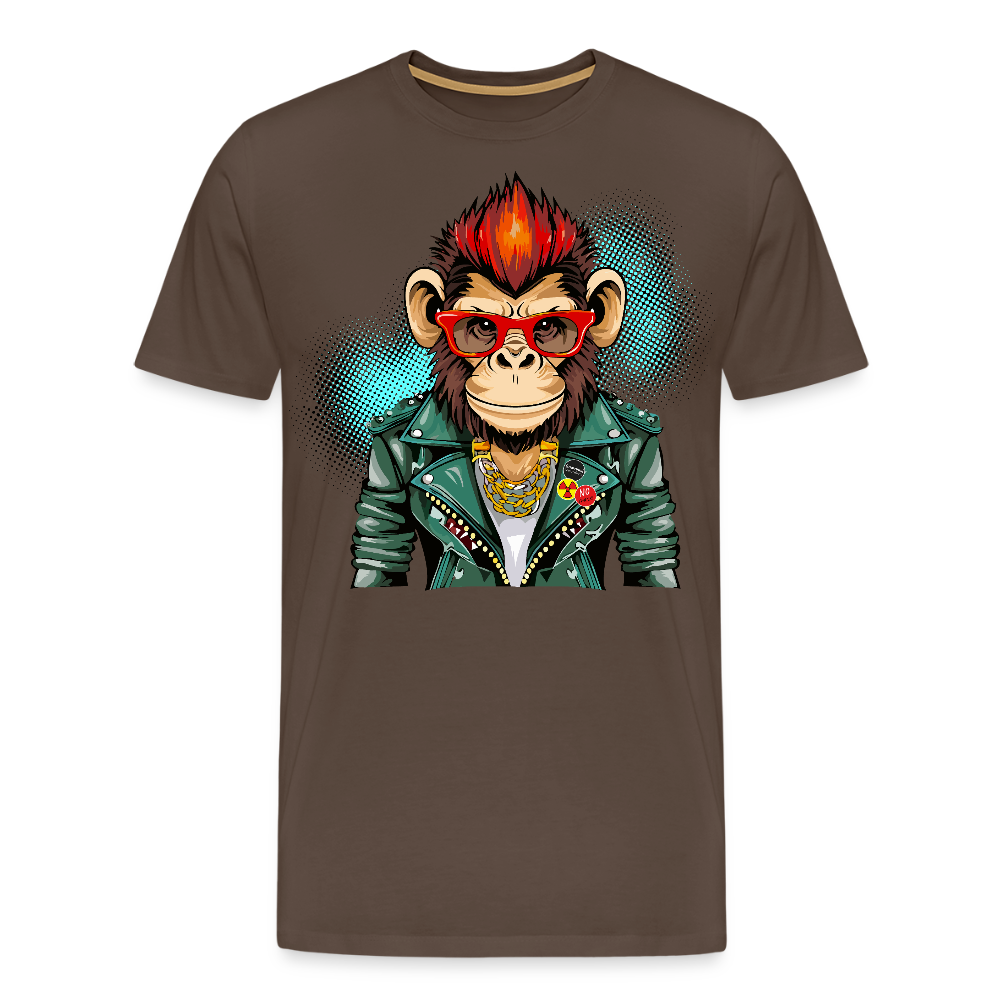Männer Premium T-Shirt mit MONKEY PRINT - Edelbraun