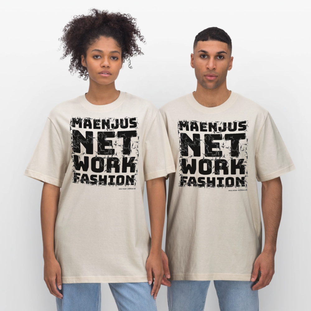 Unisex Bio-T-Shirt mit MAENJUS NETWORK FASHION PRINT - Naturweiß 