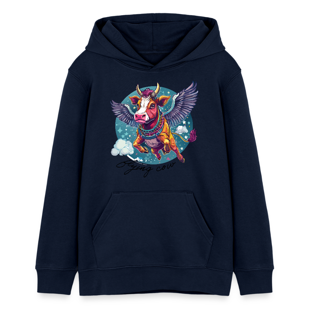 MNJS TEENS Bio-Hoodie mit FLYING COW PRINT - Navy