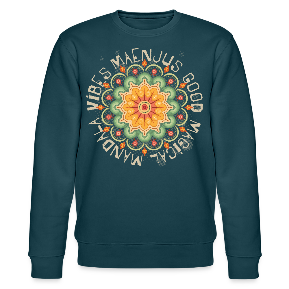 Unisex Bio-Sweatshirt mit MANDALA VIBES PRINT - Dunkles Petrol