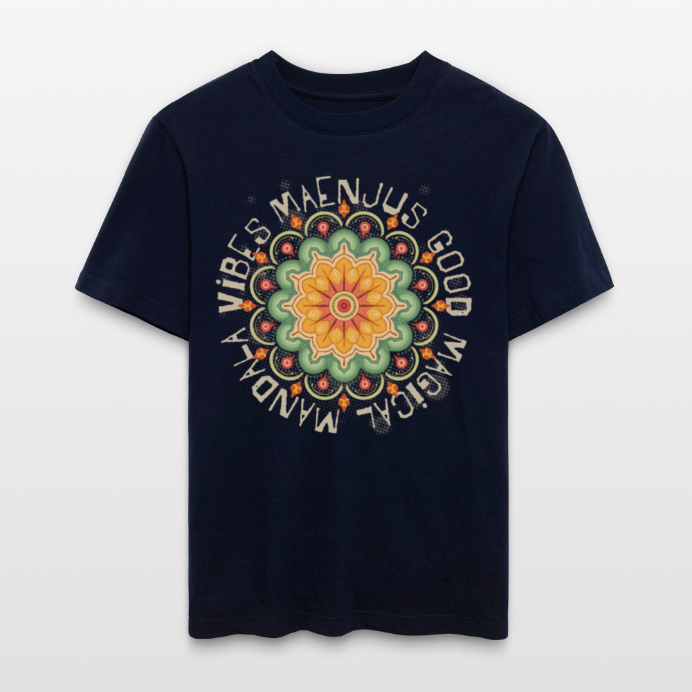 Unisex Bio-T-Shirt mit MANDALA VIBES PRINT - Navy