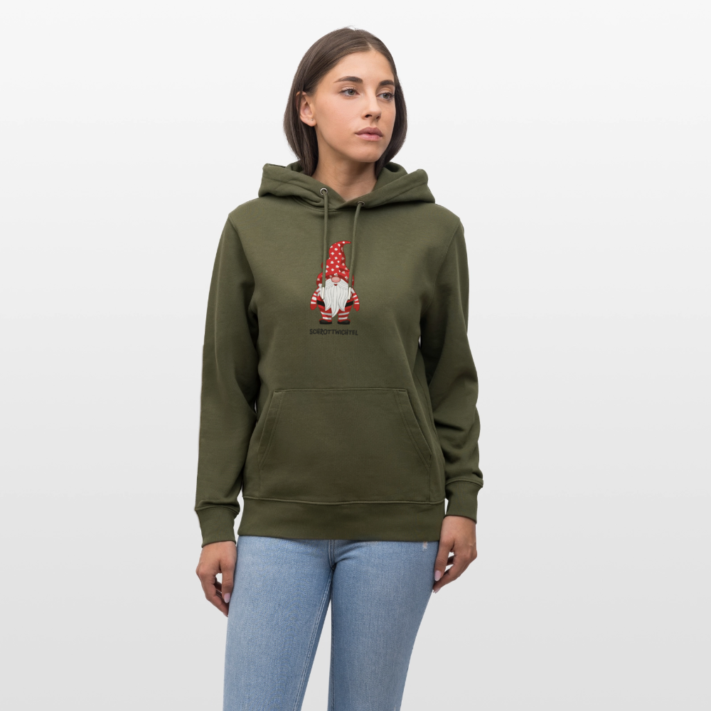 Unisex Bio-Hoodie mit SCHROTTWICHTEL PRINT - Khaki Grün