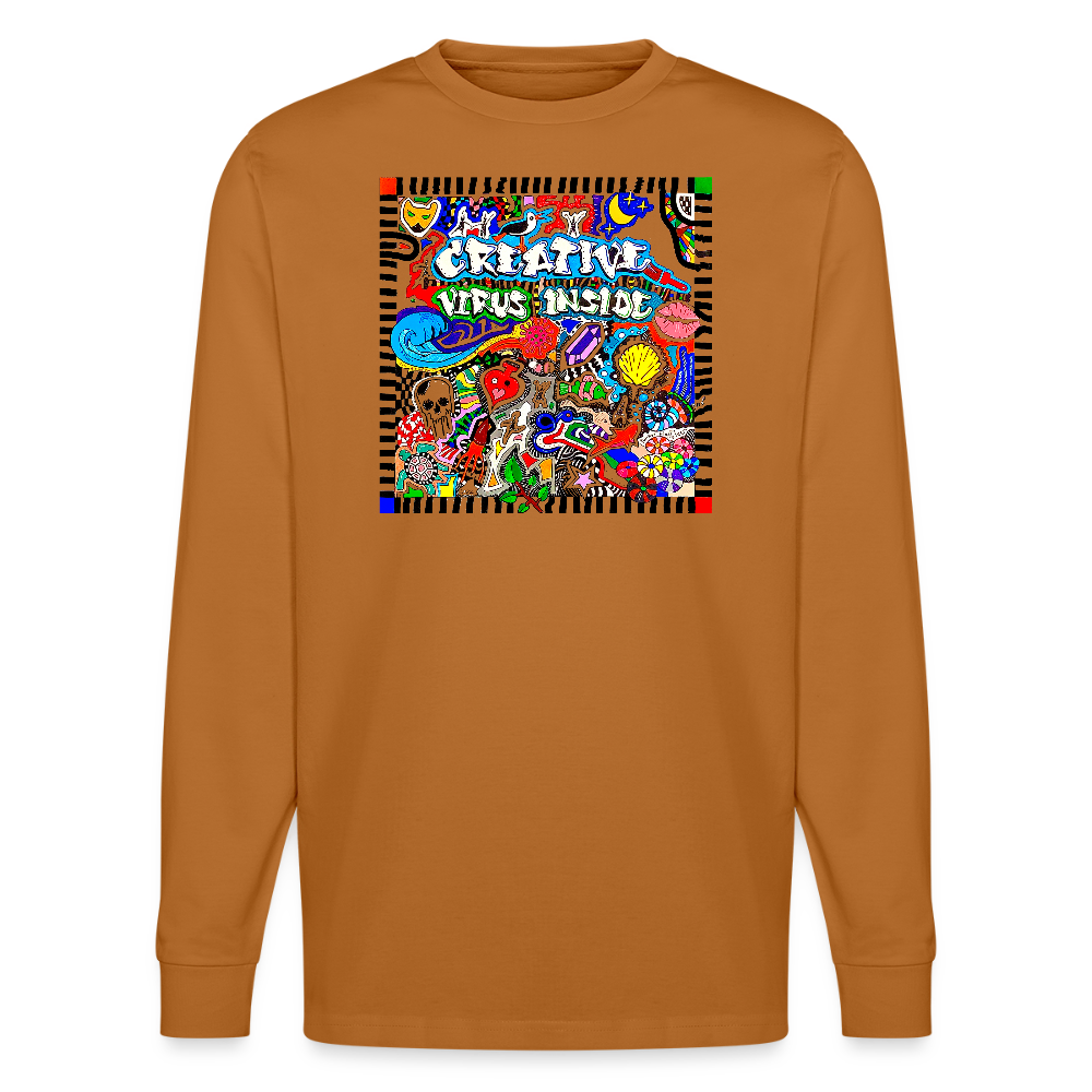 Unisex Bio-Langarmshirt mit CREATIVE VIRUS INSIDE PRINT - Herbstorange