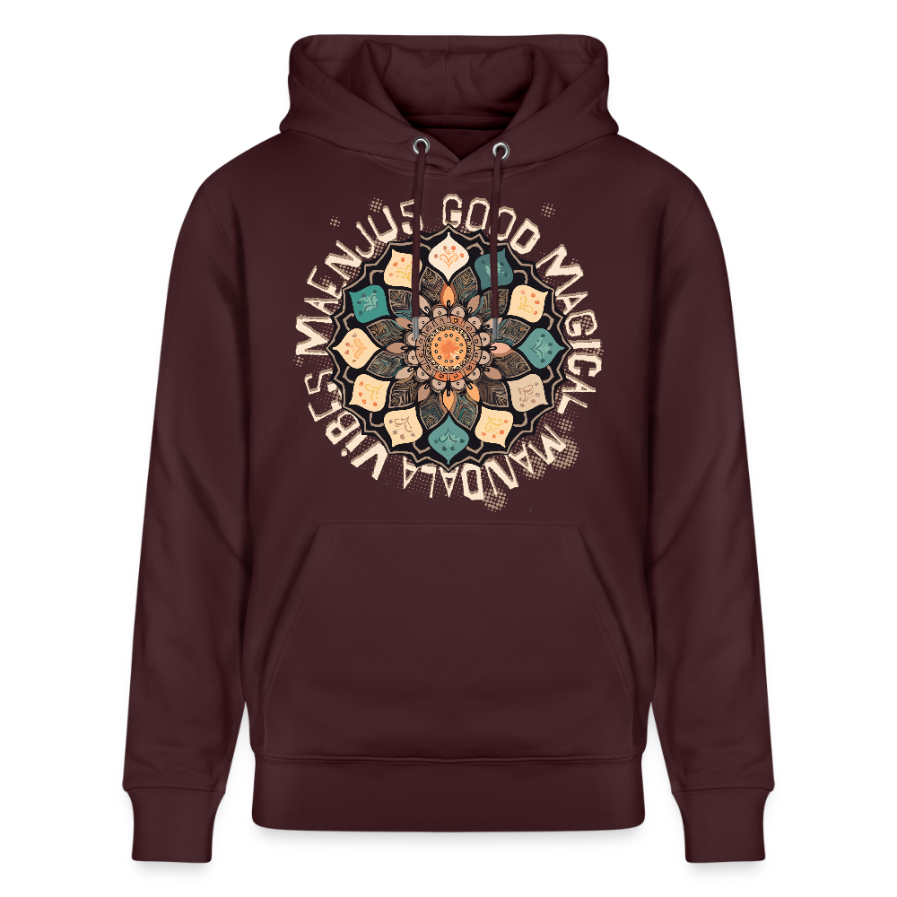 Unisex Bio-Hoodie mit MANDALA VIBES PRINT - Maroon