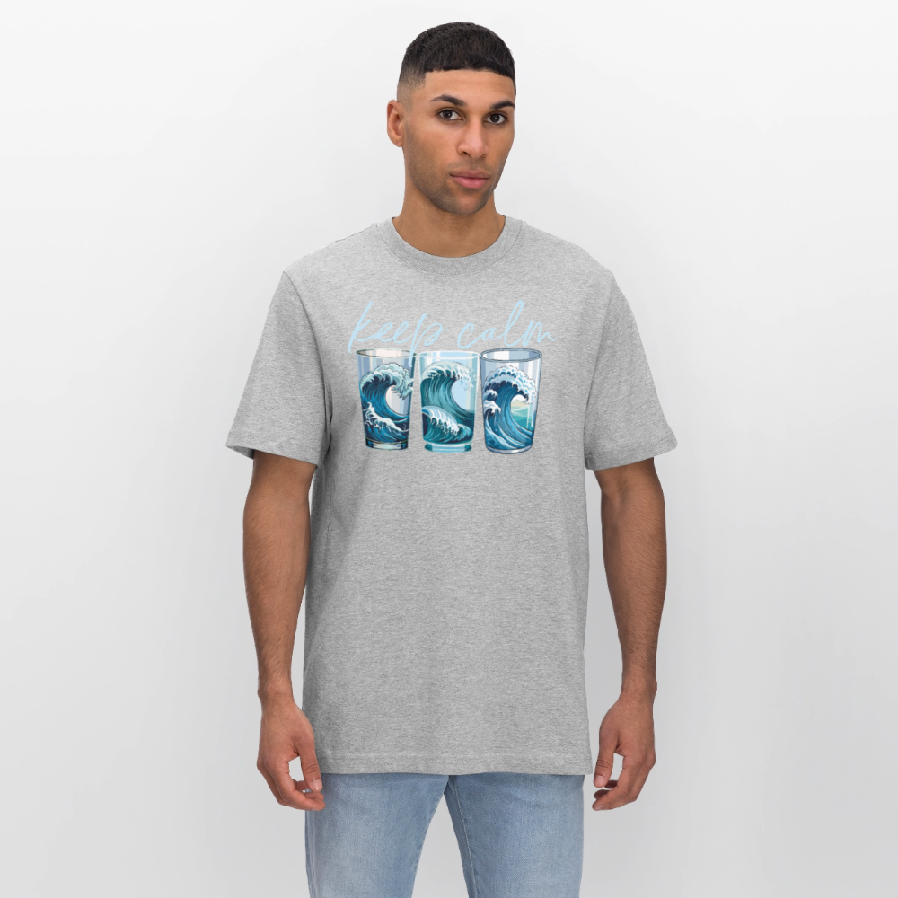 Unisex Bio-T-Shirt mit KEEP CALM PRINT - Grau meliert