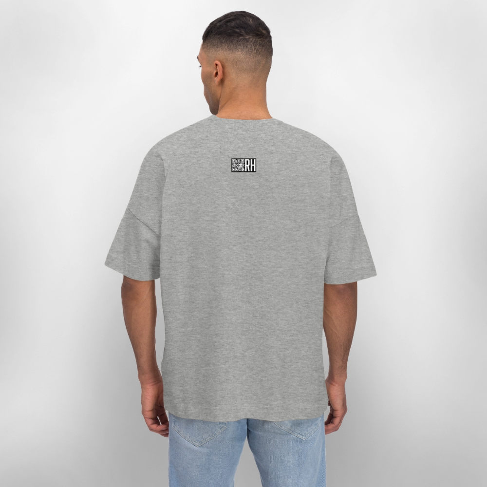 Oversized Unisex Bio T-Shirt mit ICE ICE BABY PINGUIN PRINT - Grau meliert