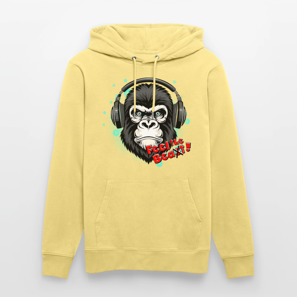 Unisex Hoodie mit FEEL THE BEA(S)T PRINT - Gelb Viva 