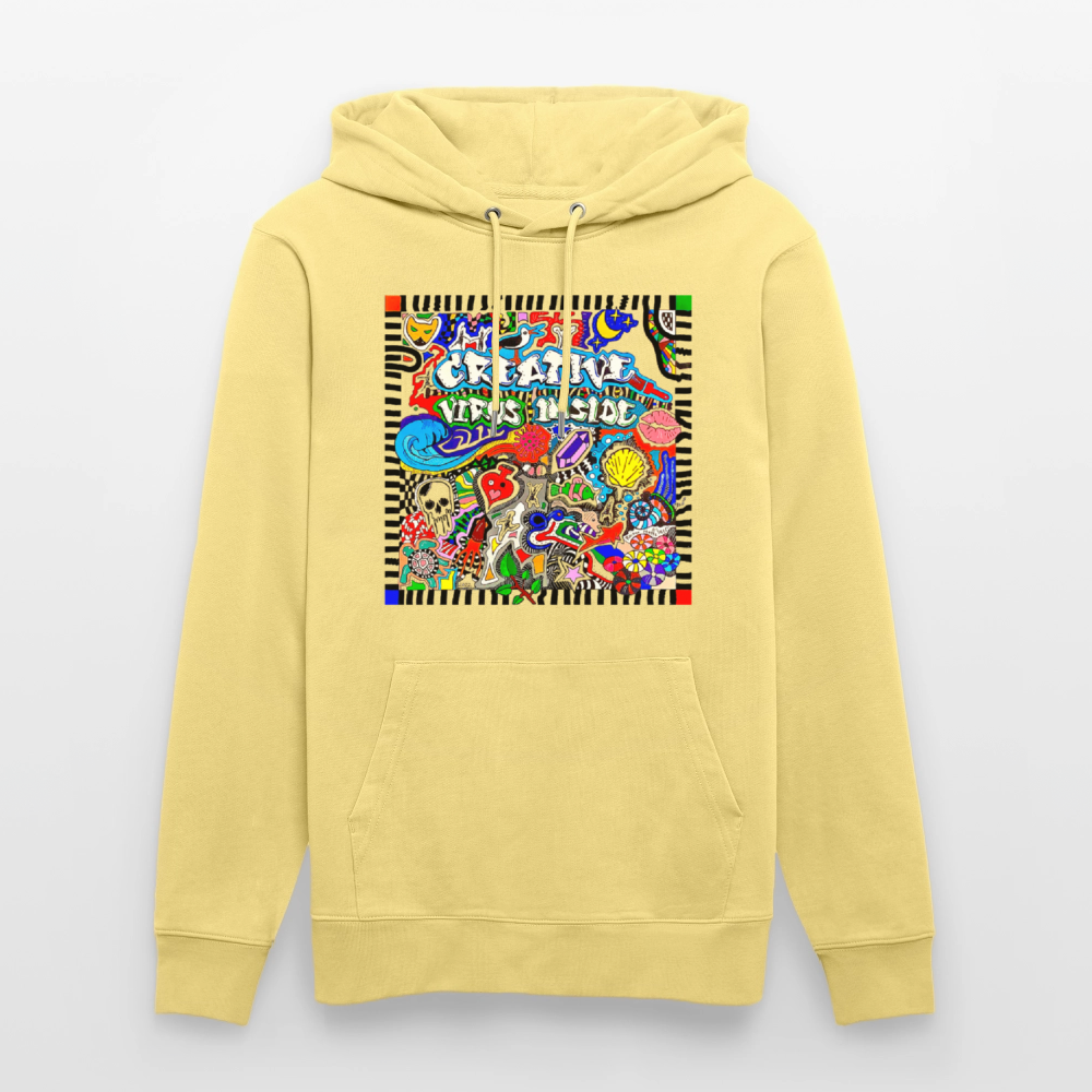 Unisex Bio-Hoodie mit CREATIVE VIRUS INSIDE PRINT - Gelb Viva 