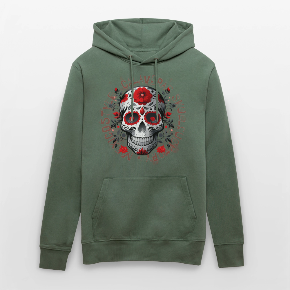 Unisex Hoodie mit CALAVERAS SKULL PRINT - Tanngrün