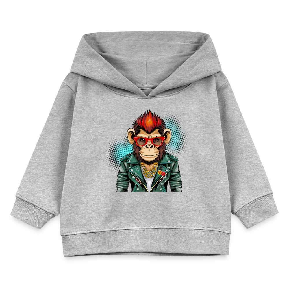 MNJS KIDS Bio Hoodie mit MONKEY PRINT - Grau meliert