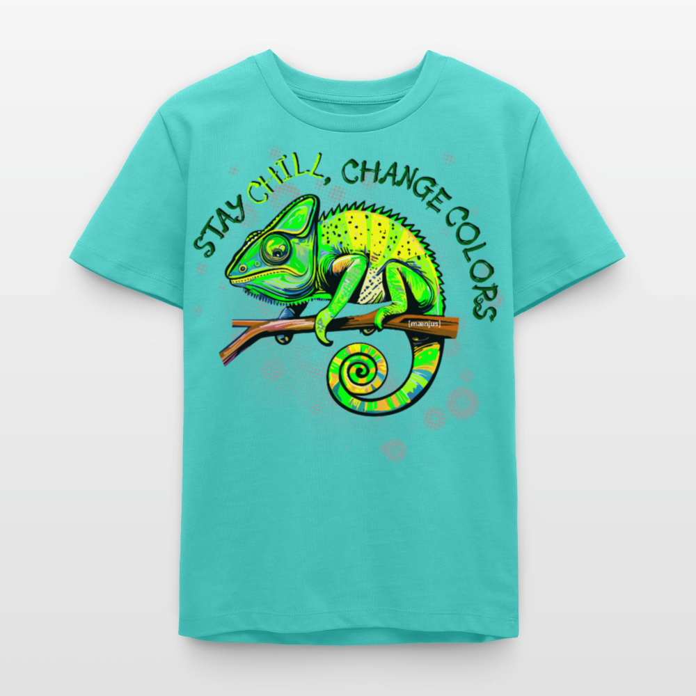 MNJS TEENS Bio T-Shirt mit CAMAELEON PRINT - Poolblau