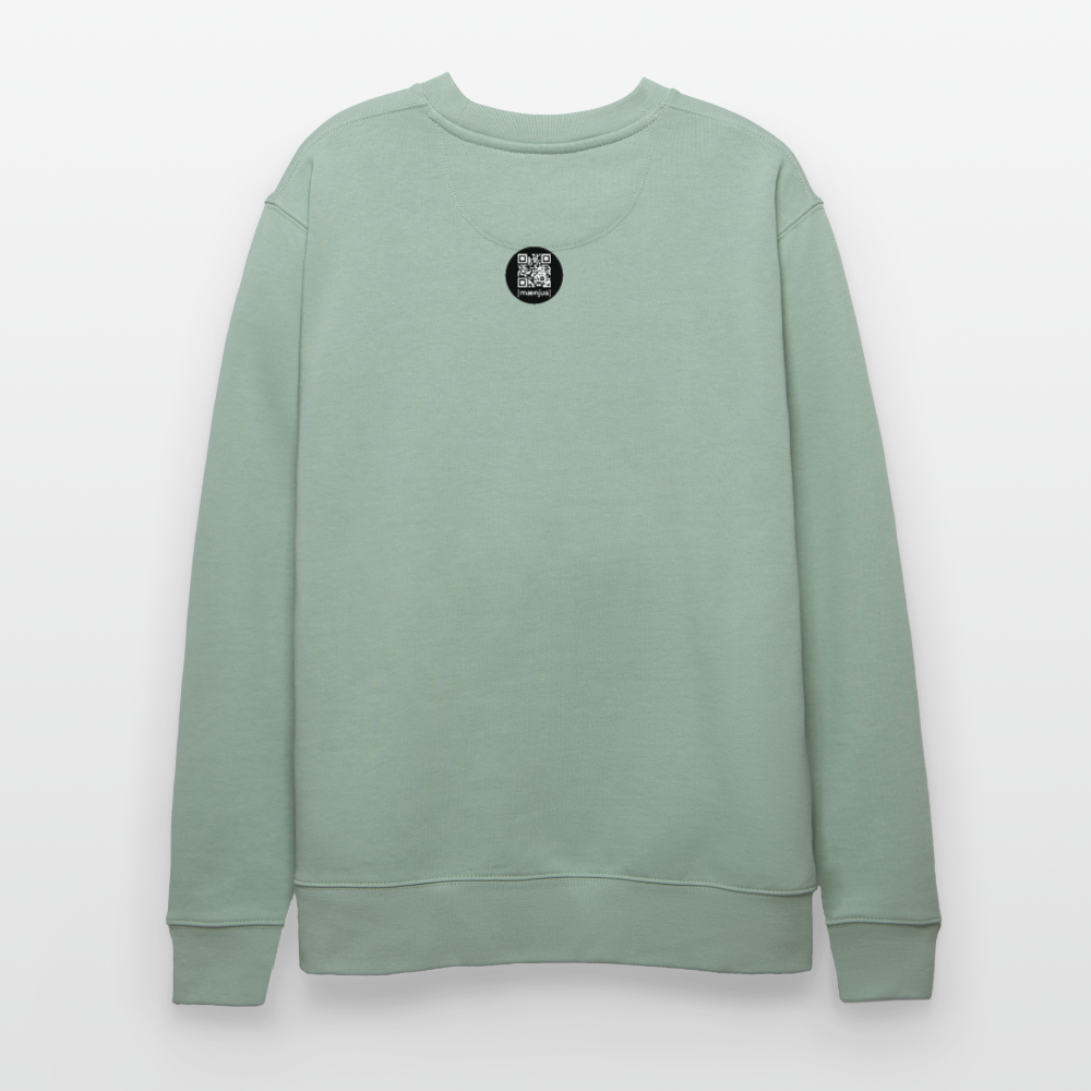 Unisex Bio-Sweatshirt mit SCHROTTWICHTEL PRINT - Helles Graugrün