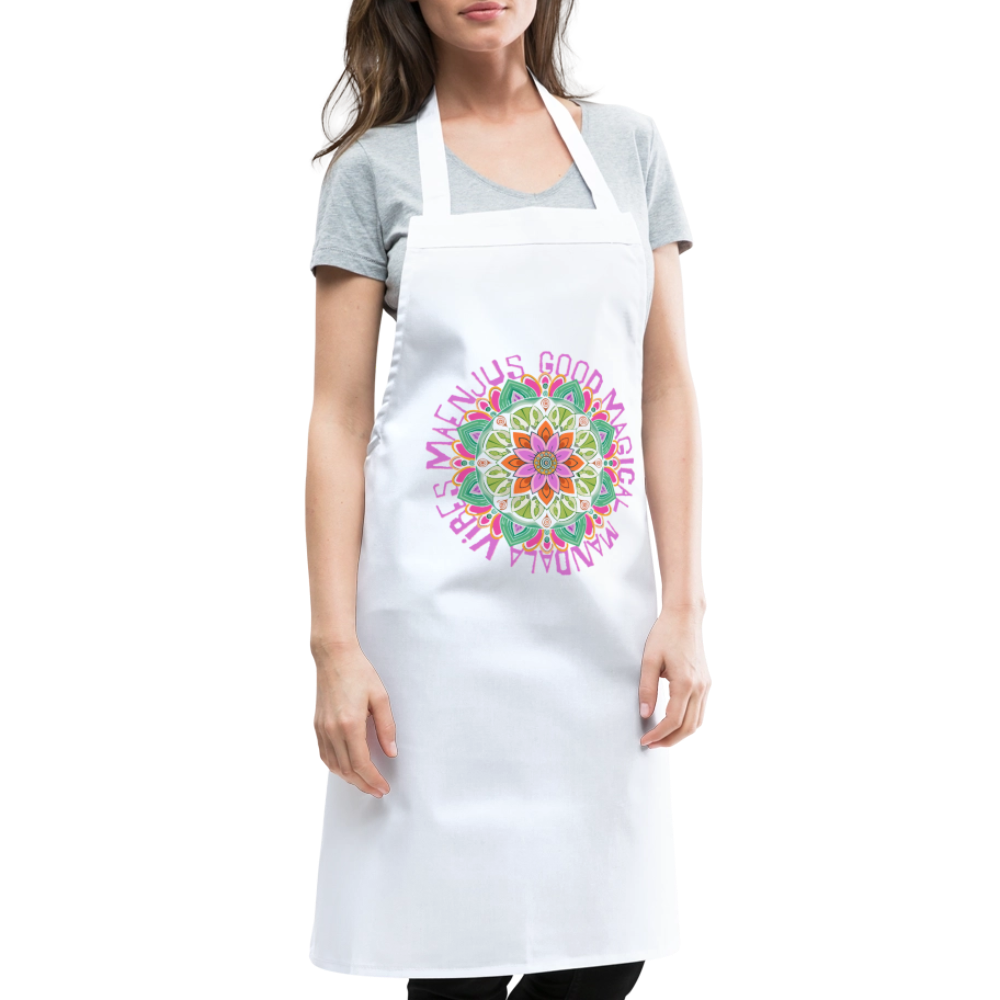Kochschürze mit Mandala Vibes Motiv V - Weiß