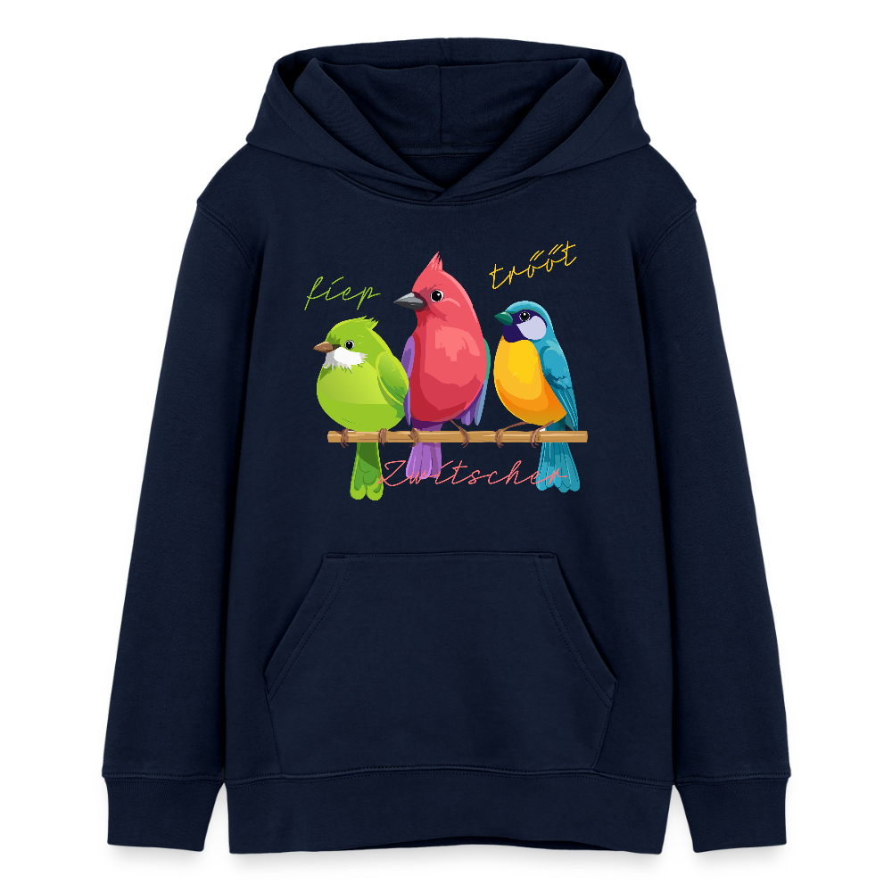 MNJS TEENS Bio-Hoodie mit ZWITSCHERGÄNG PRINT - Navy