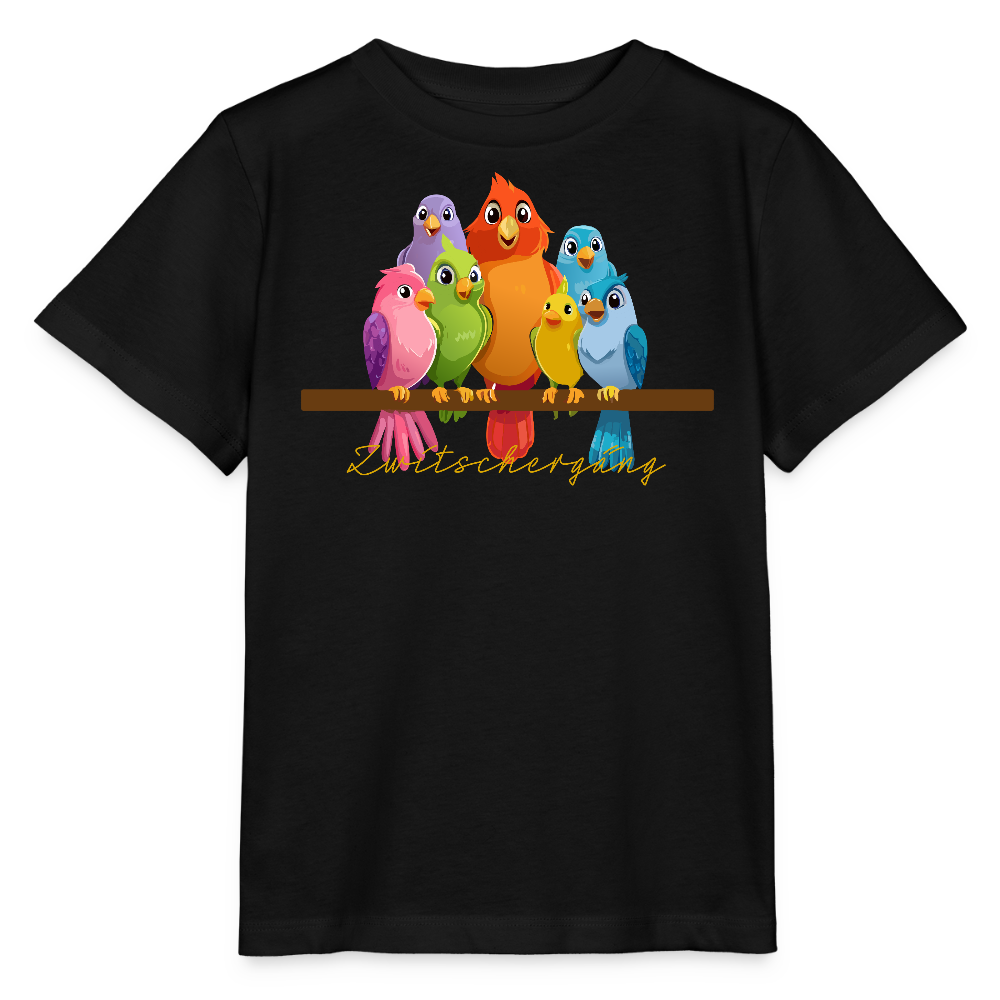 Kinder T-Shirt MINI mit Zwitschergäng Print - Schwarz