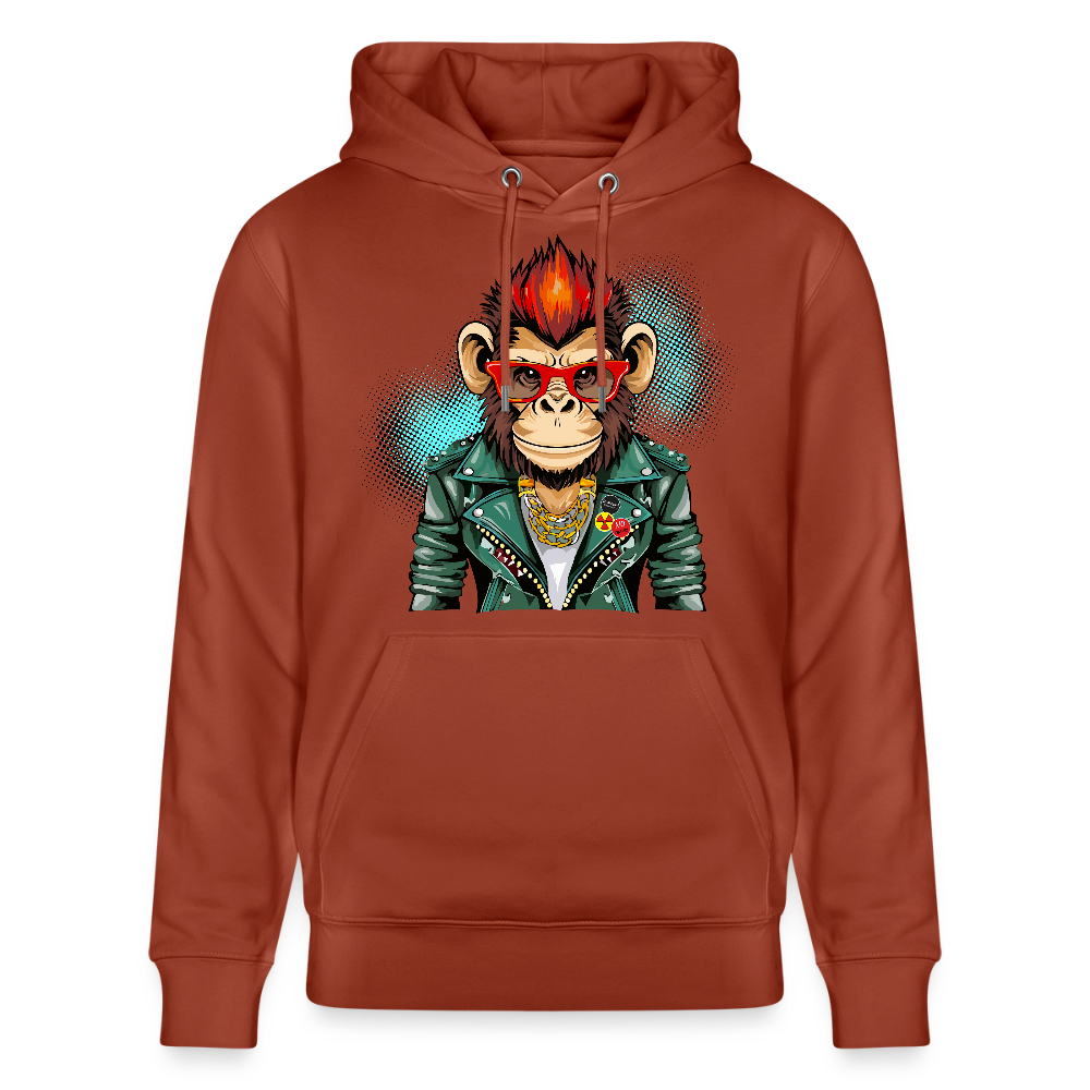 Unisex Hoodie mit MONKEY PRINT - Terrakotta