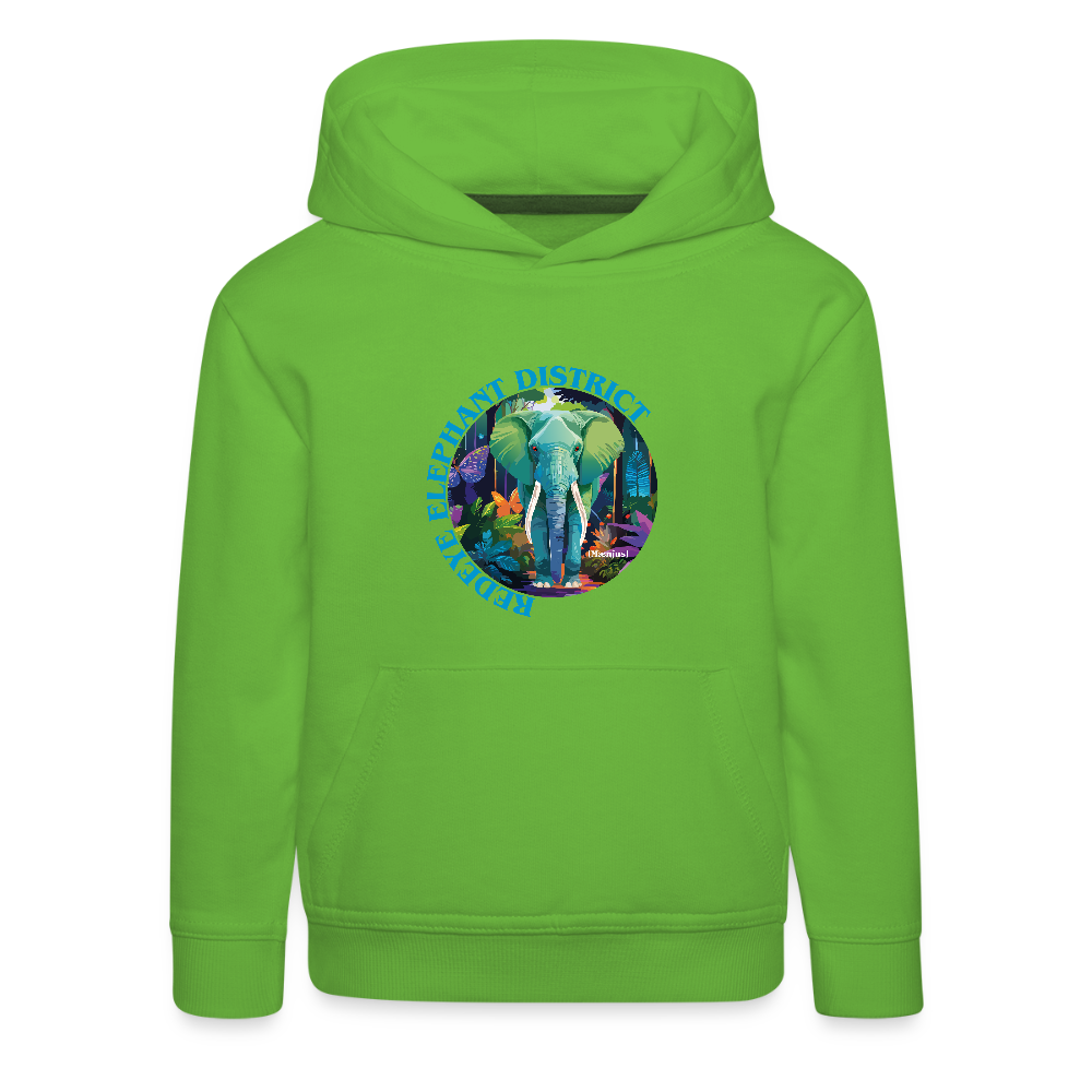 MNJS KIDS Premium Hoodie mit REDEYE ELEPHANT DISTRICT PRINT - Hellgrün