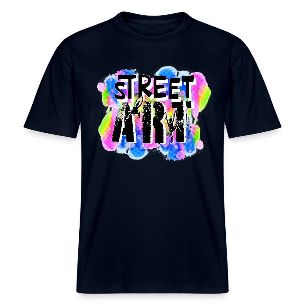 Unisex Bio-T-Shirt mit STREET ART PRINT - Navy